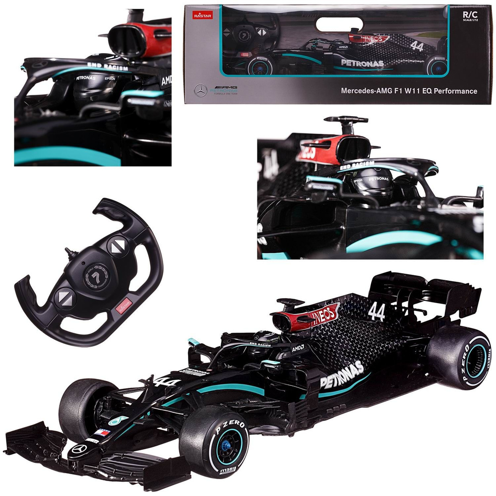 Машина р/у 1:12 Формула 1, Mercedes-AMG F1 W11 EQ Performance, 2,4G, цвет  черный, комплект стикеров., 47.6*17.7*9.2 - купить с доставкой по выгодным  ценам в интернет-магазине OZON (1335050462)