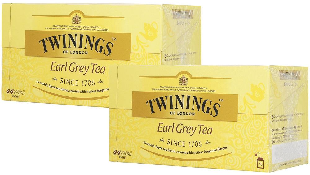 Чай черный с бергамотом Twinings Earl Grey 2гХ 25 пак (упак 2 шт) #1