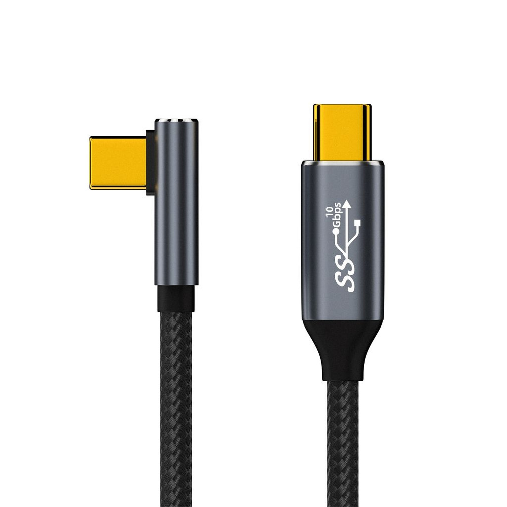 Кабель USB C на USB C 3.1 Gen2 90 градусов, тип C, шнур 100 Вт, видеовыход  4K, 60 Гц, подача питания 5 А, зарядный провод для планшетного ПК - купить  с доставкой