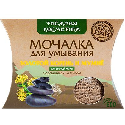 Мочалка для умывания Золотой корень и мумиё для зрелой кожи, 60 г  #1