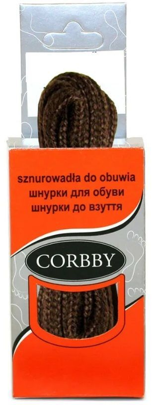 Corbby Шнурки круглые, толстые, 100%-й хлопок, коричневые, 150 см  #1