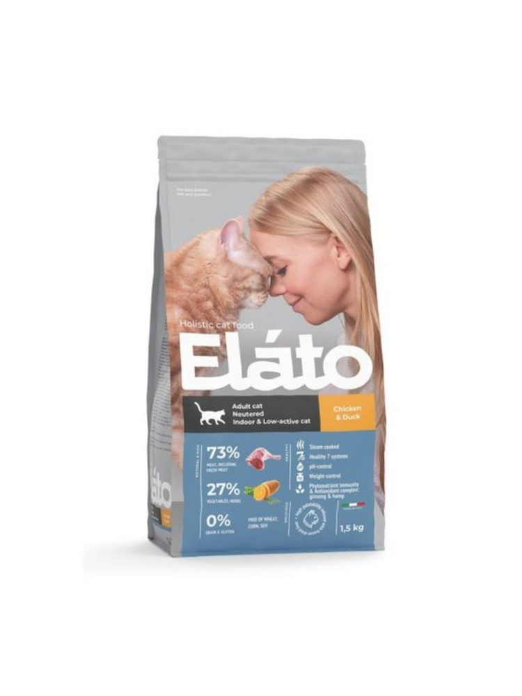 Elato Holistic сухой корм для кастрированных котов, стерилизованных и ...