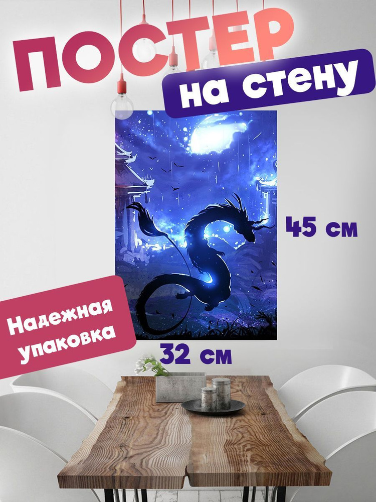 Постер 32х45 Драконы #1