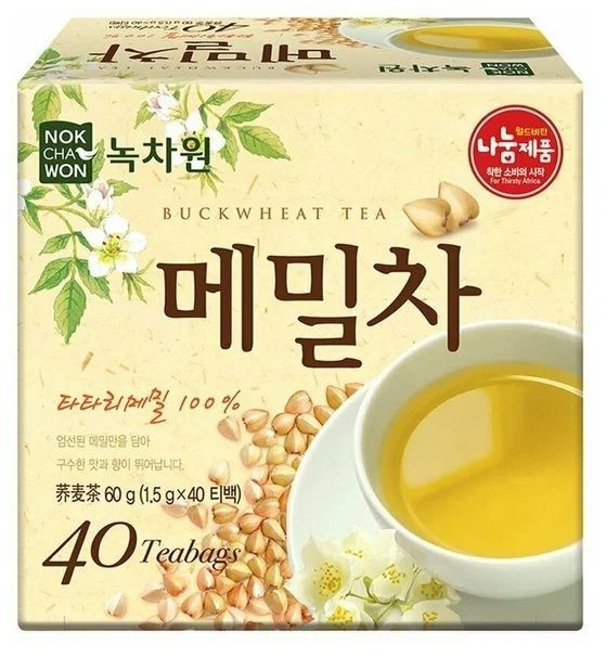 Чай гречишный "Buckwheat Tea", т.м. Nokchawon, 60 гр (1.5*40 пакетиков), Южная Корея  #1