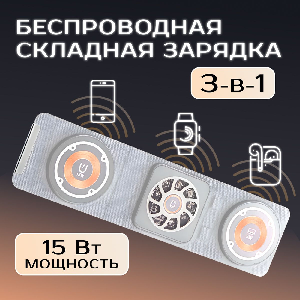 Беспроводное зарядное устройство MIRways раскладушка, 15 Вт, USB Type-C,  Fast Charge 2.0, Fast Charge - купить по выгодной цене в интернет-магазине  OZON (1242640964)