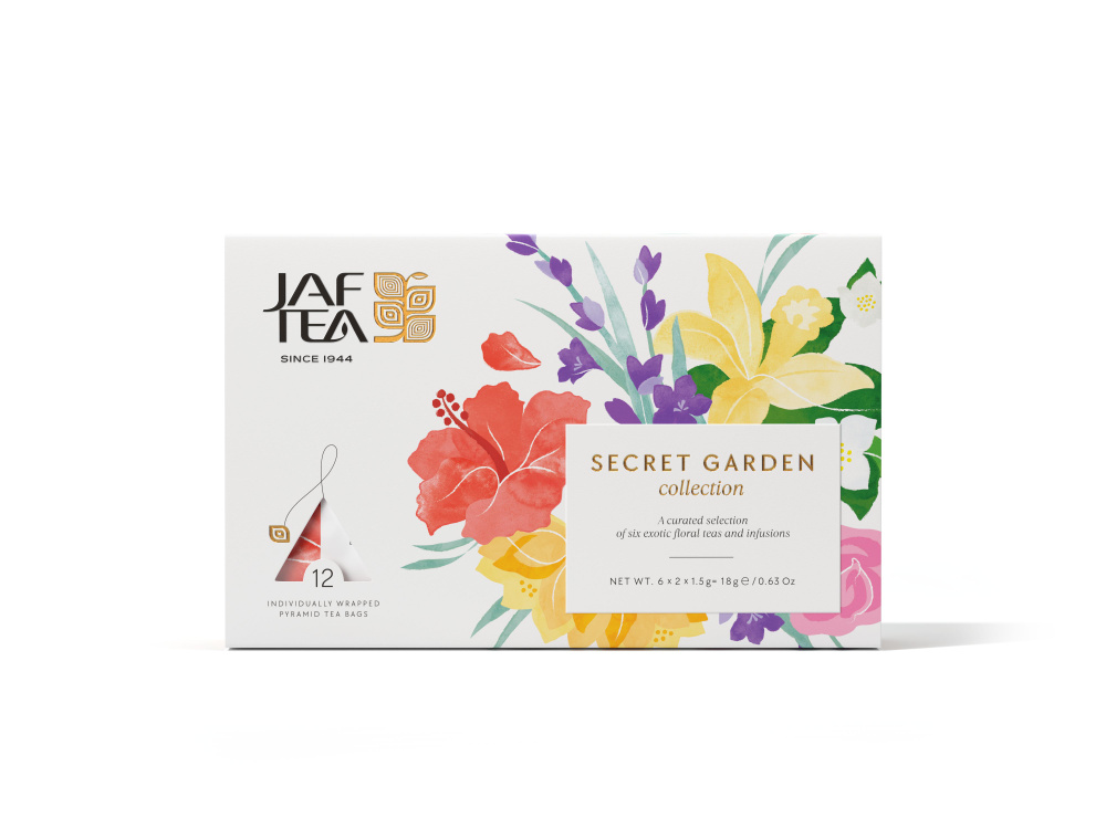 Чай JAF TEA "Secret Garden Collection" набор из 6 видов, 12 пирамидок #1