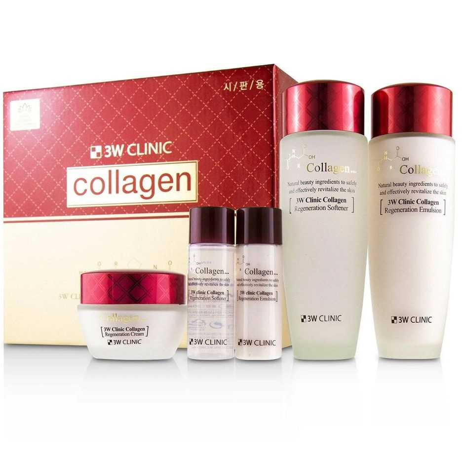 3W Clinic Набор уходовой косметики с коллагеном Collagen Skin Care 3 Items Set  #1