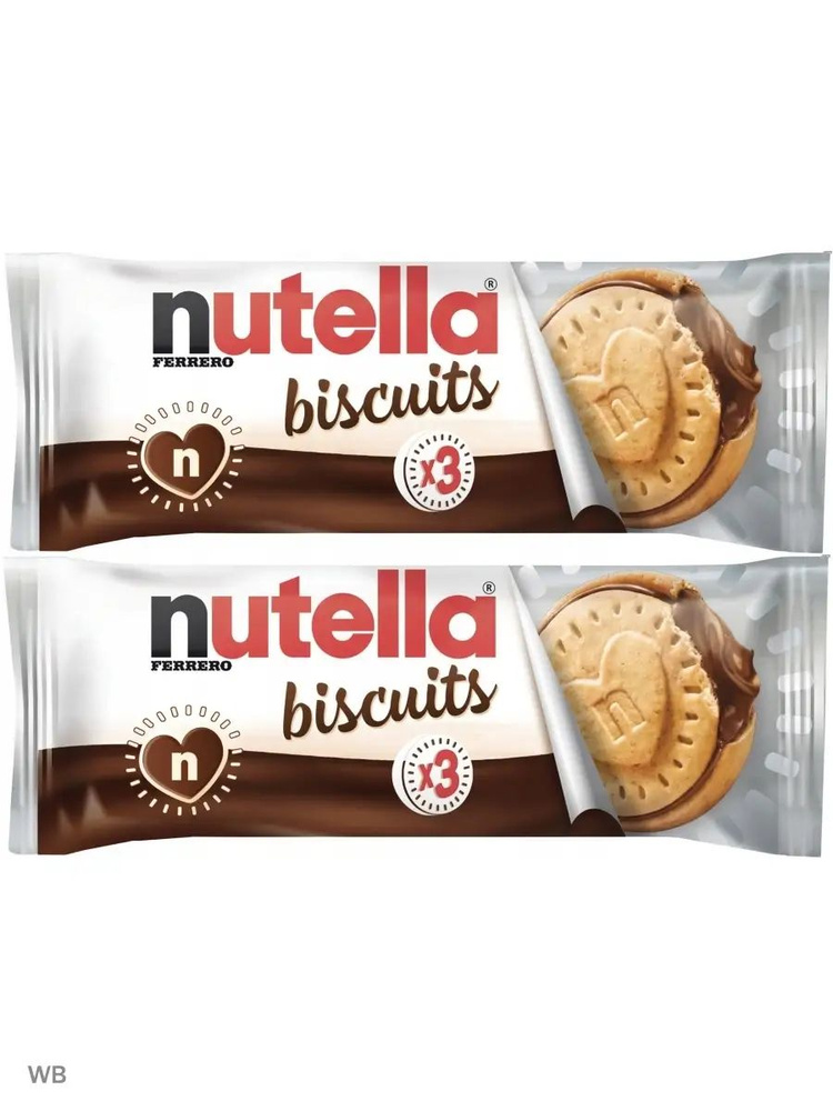 Бисквитное печенье Ferrero Nutella Biscuits (Англия), 41,4 г 2шт #1