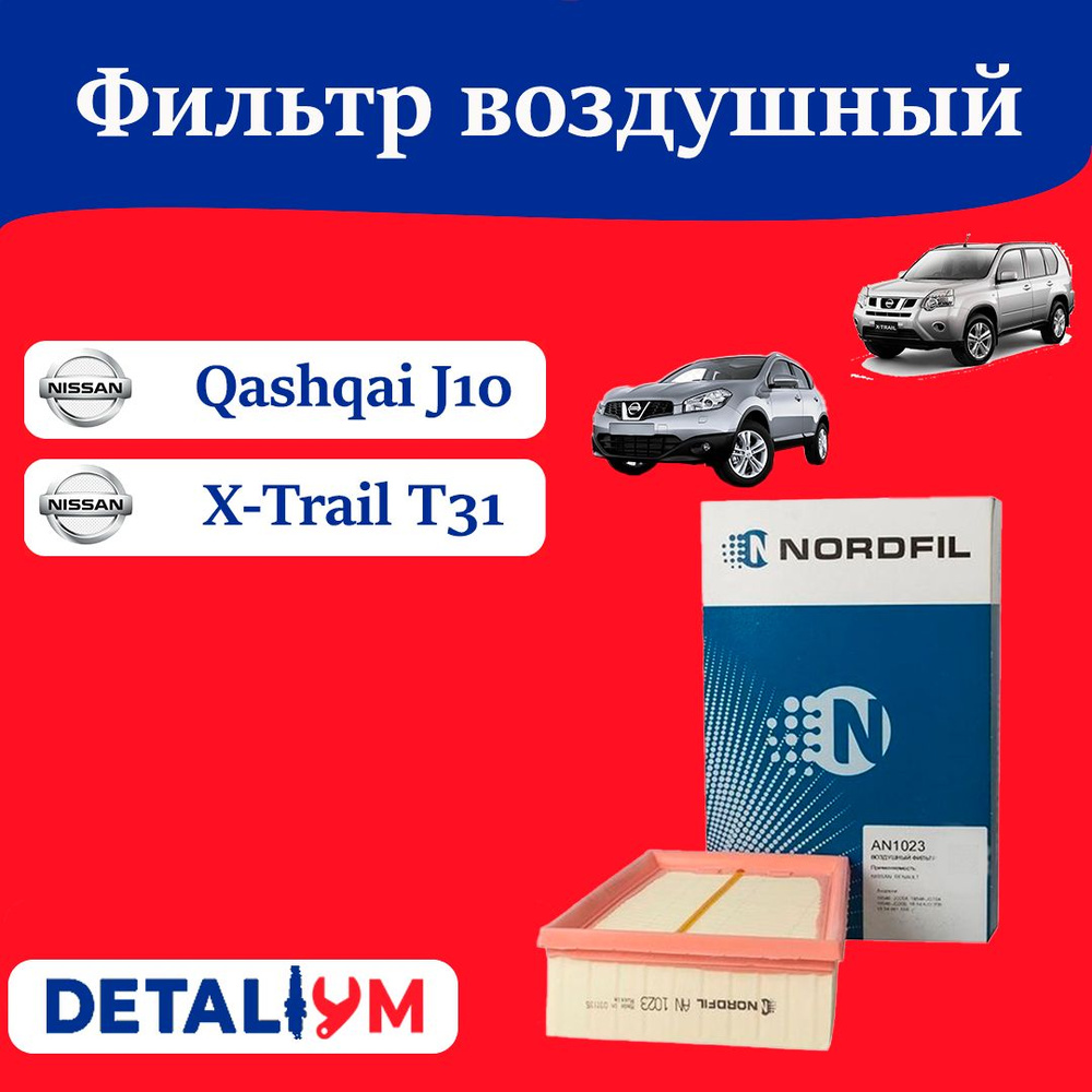 Фильтр воздушный NORDFIL Qashqai AN1023 - купить по выгодным ценам в  интернет-магазине OZON (665631003)