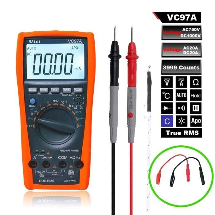 Vici VC97A (с подсветкой экрана) - цифровой мультиметр, измеритель емкости и сопротивления, с автоматическим #1