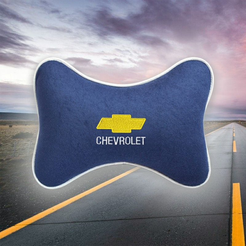 Подушка на подголовник автомобиля синяя для Chevrolet #1