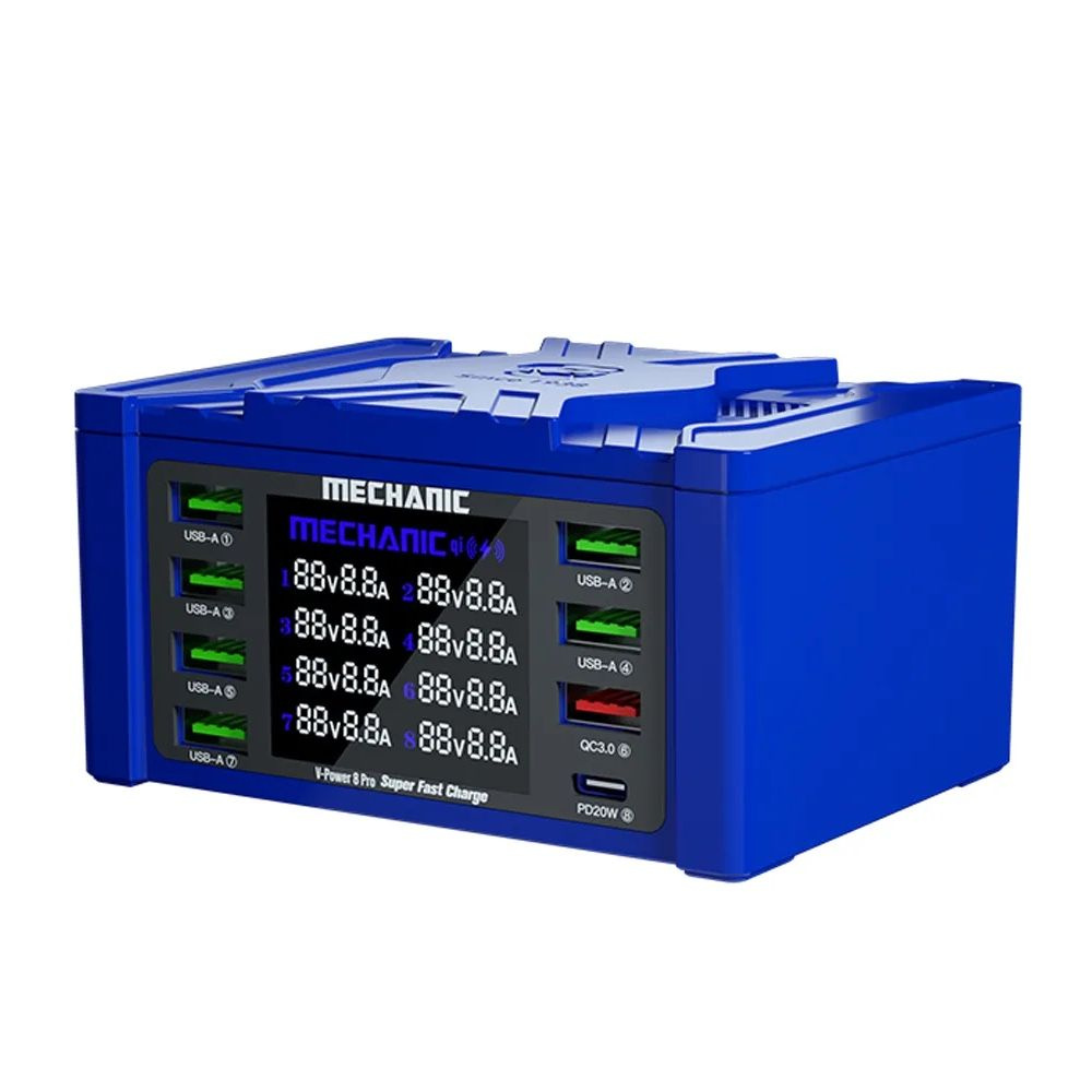 USBтестер Mechanic Станция зарядки многопортовая VPower 8 Pro Super