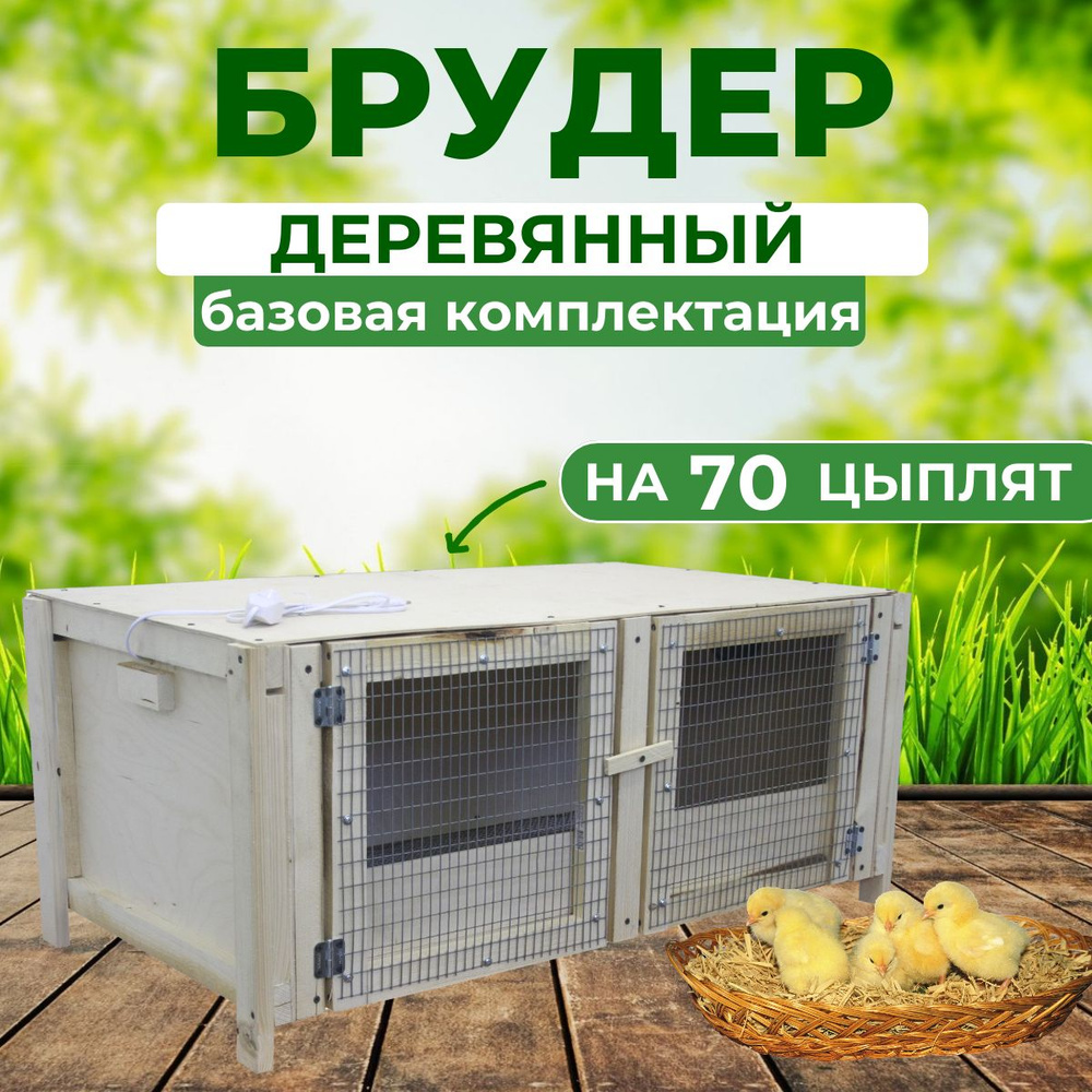 Брудер для 70 цыплят деревянный базовая комплектация - купить с ...