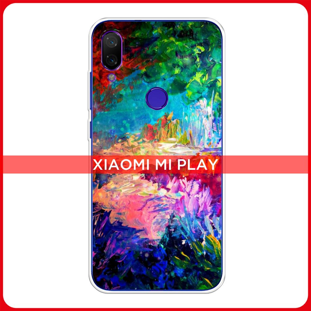 Силиконовый чехол на Xiaomi Mi Play / Сяоми Mi Play Лес-гуашь - купить с  доставкой по выгодным ценам в интернет-магазине OZON (206027761)