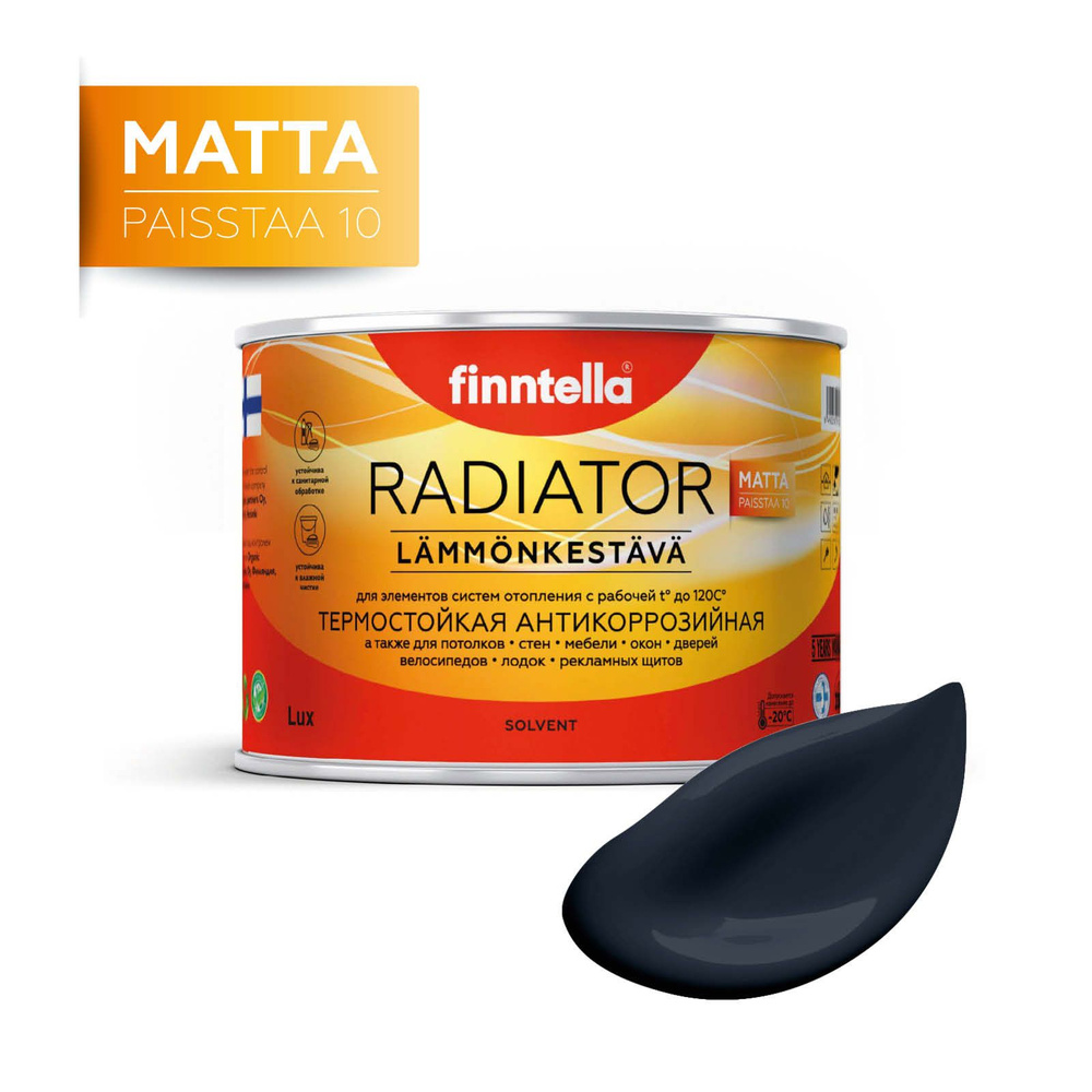 Краска RADIATOR Matta, NEVY темно-синий, 0,45л #1