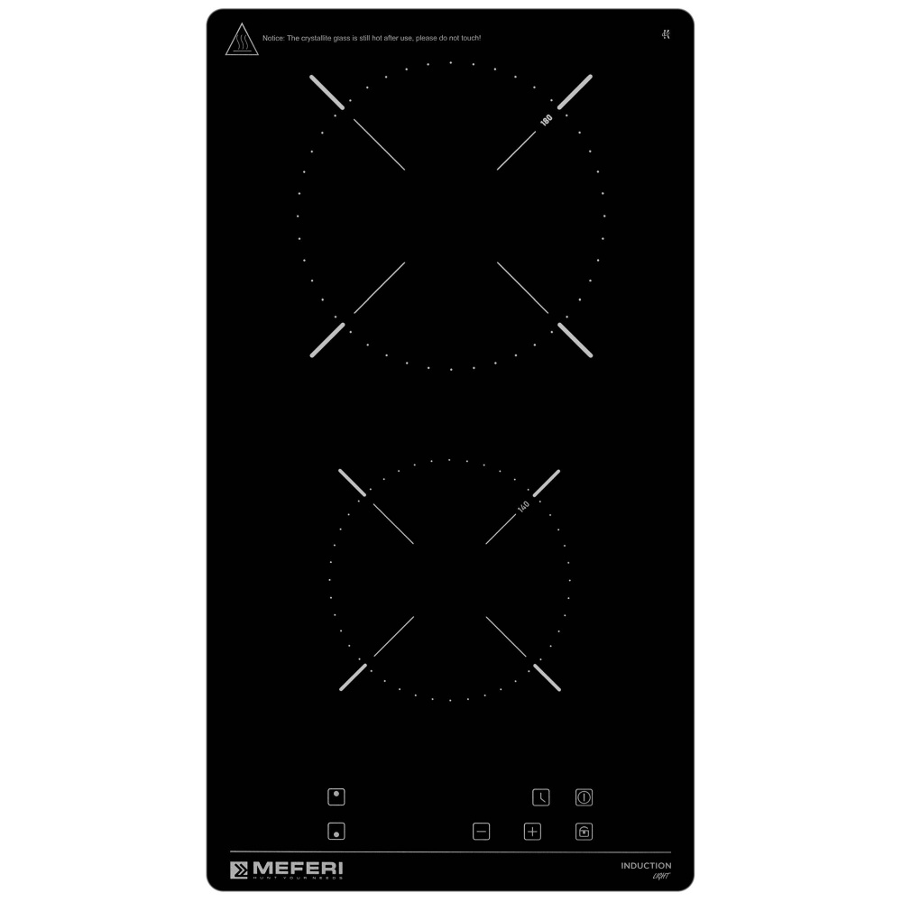 Индукционная варочная панель MEFERI MIH302BK LIGHT, черный, 2 конфорки,  стеклокерамика, автовыключение, таймер купить по низкой цене с доставкой и  отзывами в интернет-магазине OZON (1122599053)