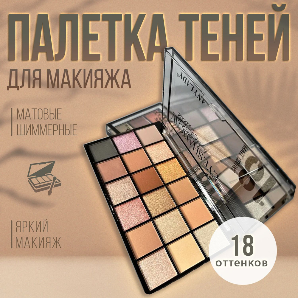 Тени для век и глаз 18 цветов, палетка теней для макияжа - купить с ...