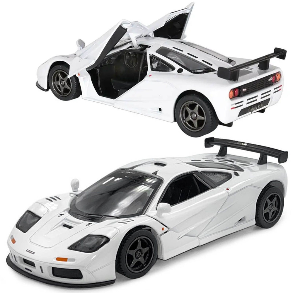 Машинка металлическая Kinsmart 1:34 1995 McLaren F1 GTR KT5411D инерционная / Белый  #1