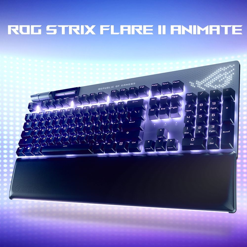 ASUS Игровая клавиатура проводная ROG Strix Flare II Animate, (ROG NX Blue), Английская раскладка, черный #1