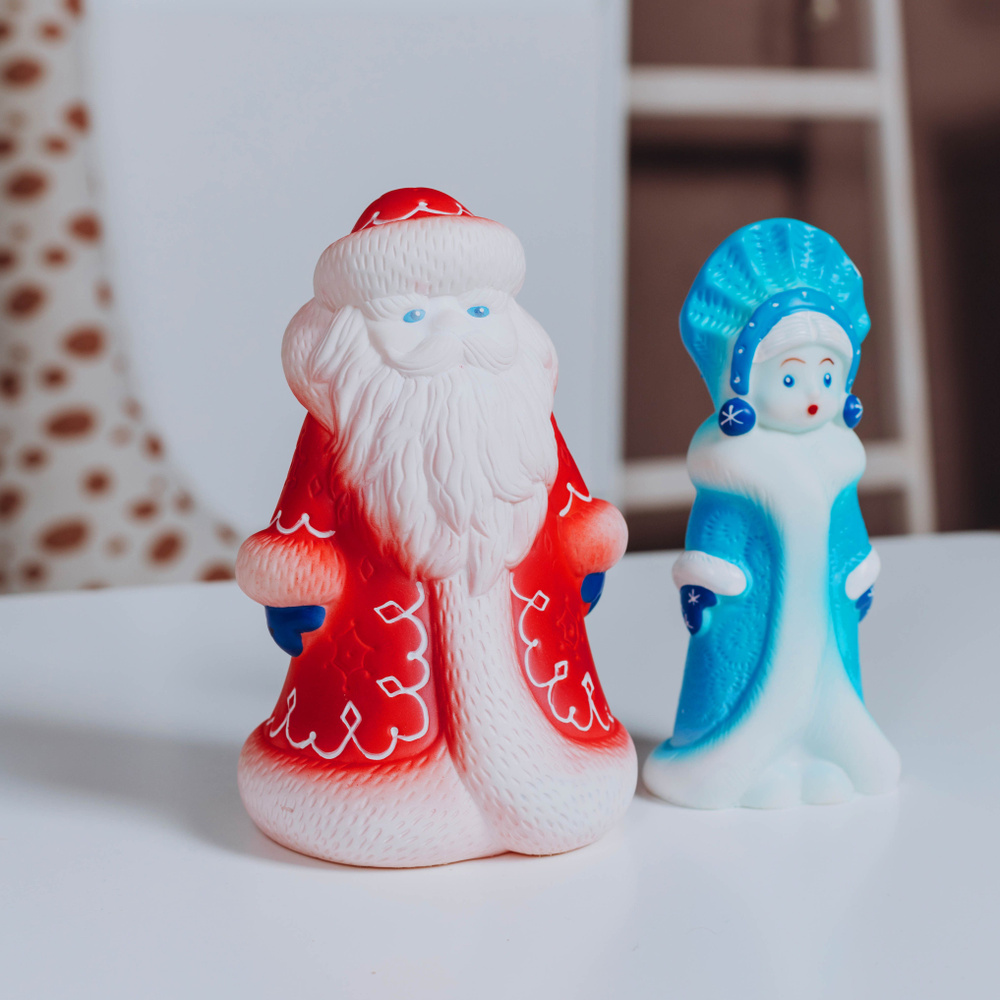 Кудесники Фигурка новогодняя, Дед мороз, Снегурочка, Красный и Голубой, высота 17см  #1