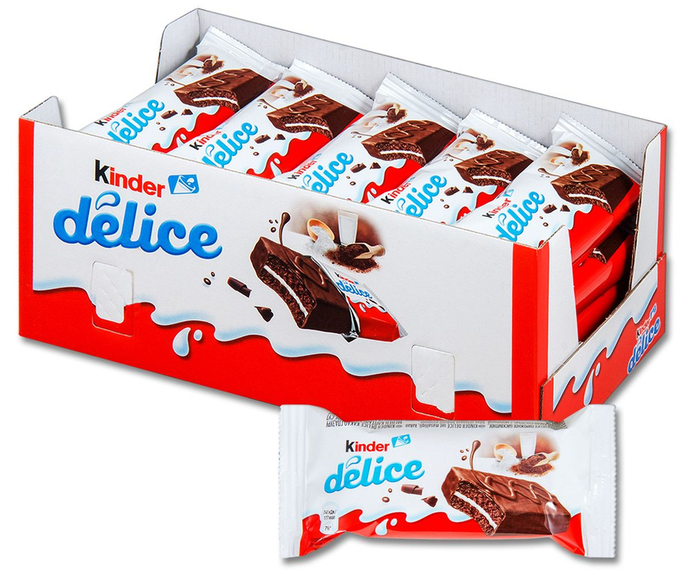 Пирожное бисквитное Kinder "Delice" с молочной начинкой 39 г, 20 шт ...