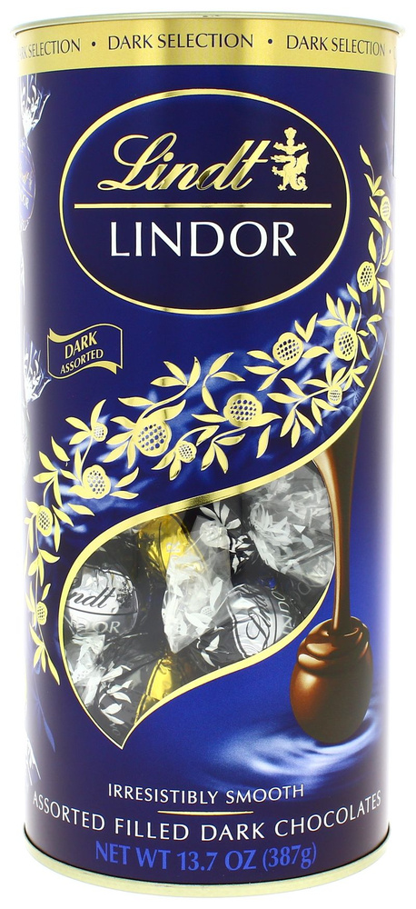 Шоколадные конфеты ассорти темный шоколад Lindt Lindor Dark в тубе 387 гр (Швейцария)  #1