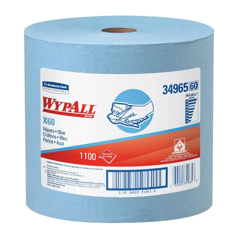 Нетканый протирочный материал KIMBERLY-CLARK Wypall x60 34965 голубой (1100 листов в упаковке)  #1