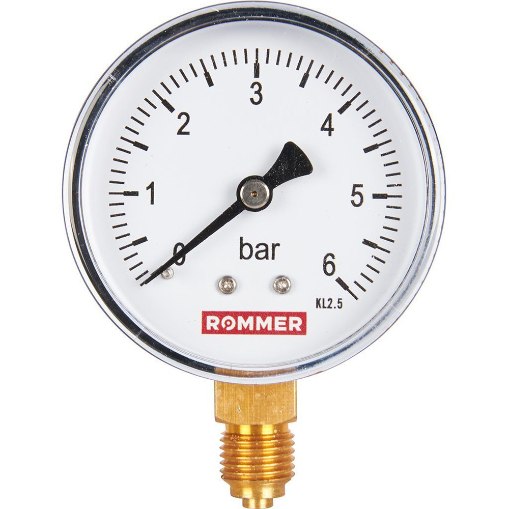 Манометр радиальный Rommer 63 мм, 0-6 бар, 1/4 #1