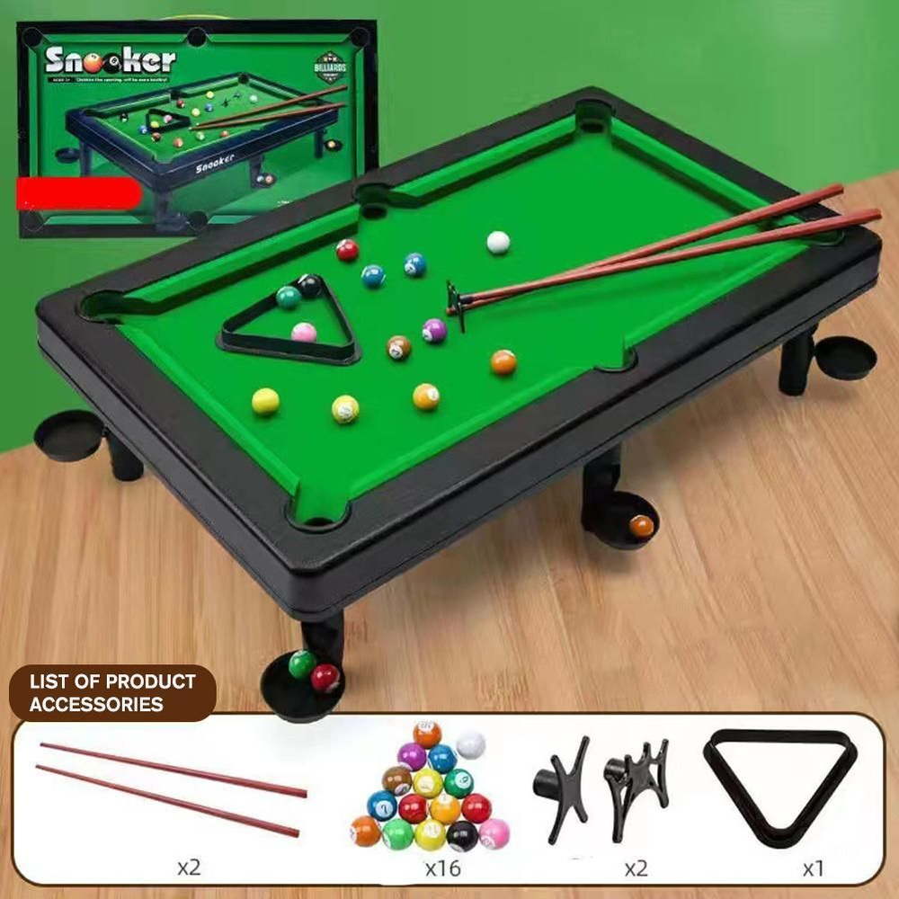 Мини-бильярдный стол, настольный бильярд, снукер, игра с 2 клюшками и ...