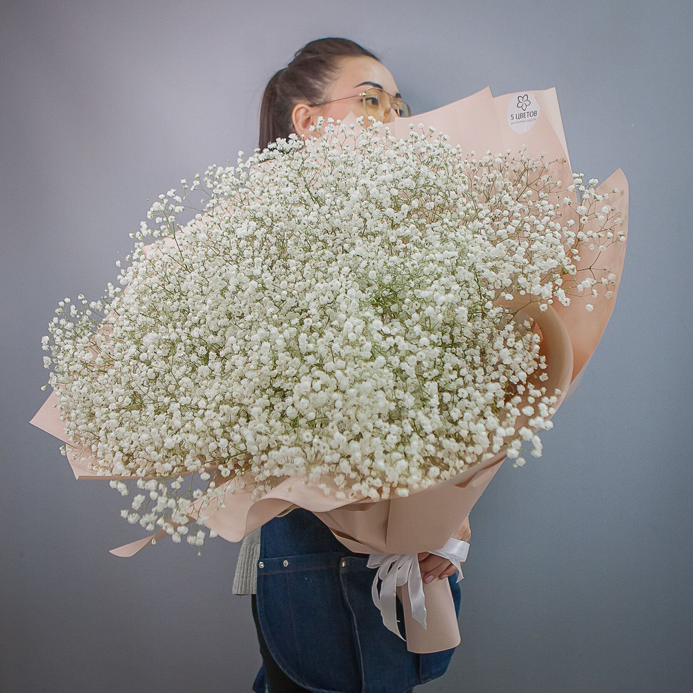 Букет цветов из 25 белых гипсофил #1