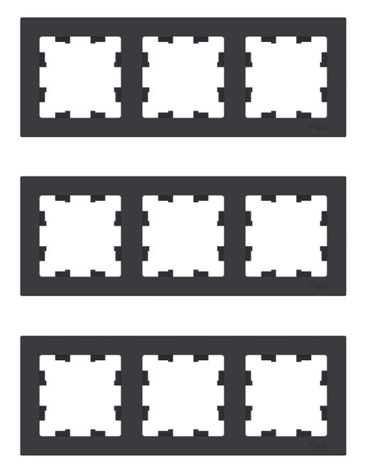 Рамка 3-постовая, универсальная, Schneider Electric/Systeme Electric AtlasDesign, КАРБОН(чёрный матовый) #1