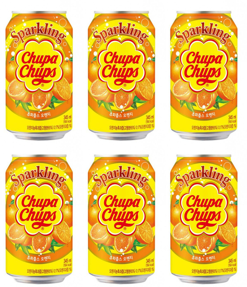 Chupa Chups Газированный напиток Апельсин, 345 мл, 6 шт - купить с ...