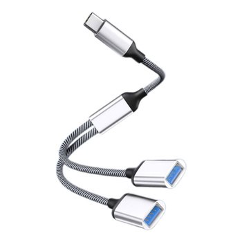 Кабель - переходник (хаб) OTG Micro USB HUB, 4 порта, 3 x USB, 1 x питание (зарядка)