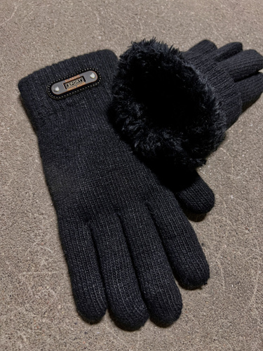 MITTEN FUR SHIMOYO. BLACK