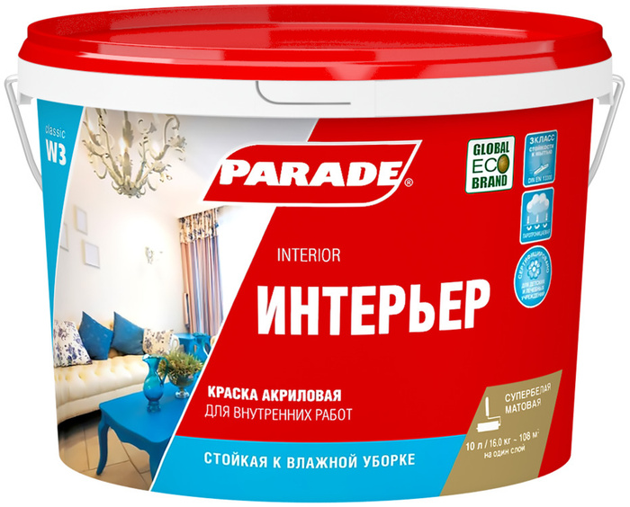 Краска parade w3 интерьер