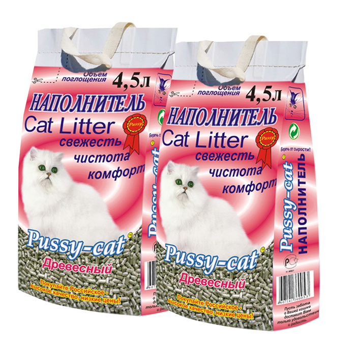 Наполнитель для кошачьего туалета PUSSY-CAT ДРЕВЕСНЫЙ - Пусси-кэт ...