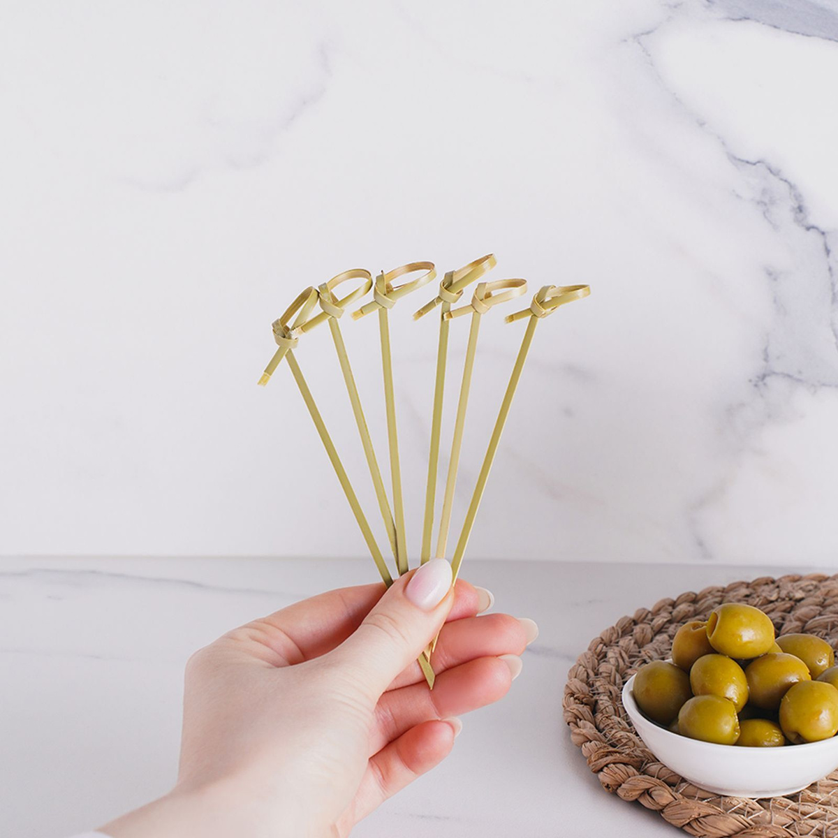 Шпажки деревянные для канапе из бамбука Доляна, цвет бежево-желтый ...