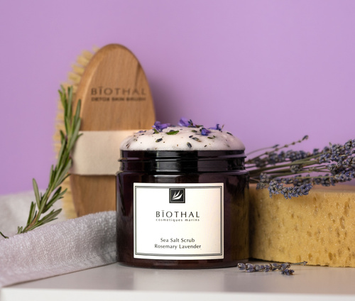 Скраб для тела BIOTHAL Скраб соляной для тела Розмарин Лаванда Sea Salt Scrub Rosemary Lavander