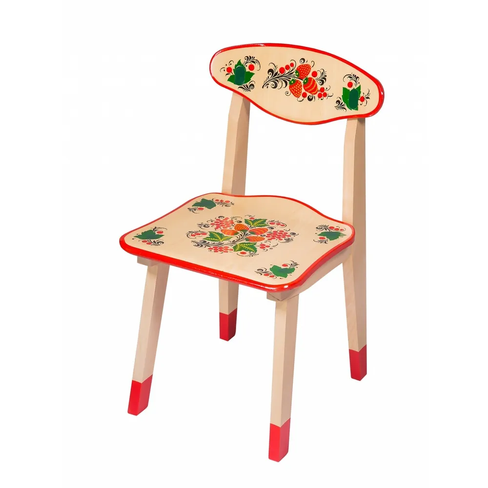 Стол и стул детский хохломская роспись