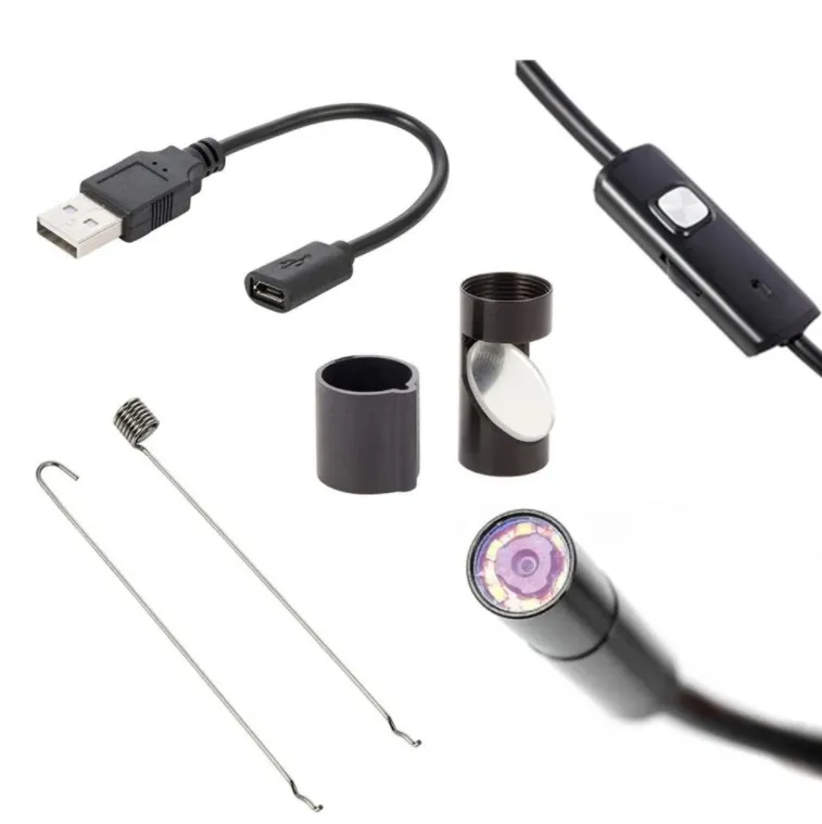 Эндоскоп Гибкая камера с подсветкой USB для Android и PC, провод 2м, 2 м, фото 4