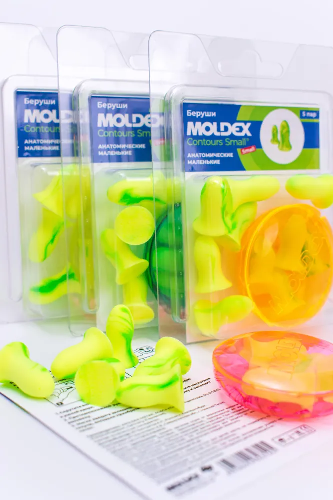Беруши для сна (противошумные вкладыши) Moldex Contours Small, 5 пар с кейсом в блистере, вариант, фото 6