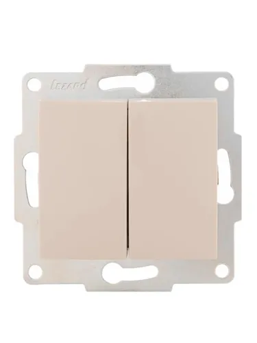 Lezard KARINA Крем Выключатель 2-клавишный 707-0388-101 - 1 шт