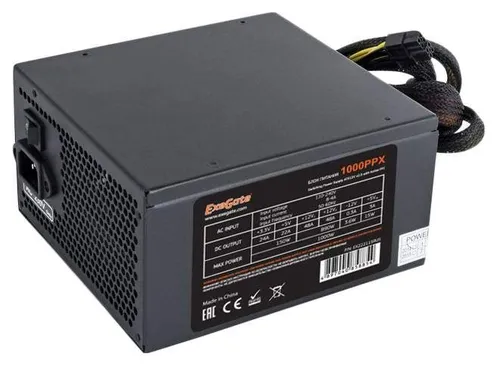 ExeGate EX222115RUS Блок питания 1000W 1000PPX (ATX, APFC, КПД 82% (80 PLUS), 14cm fan, 24pin, 2x(4+