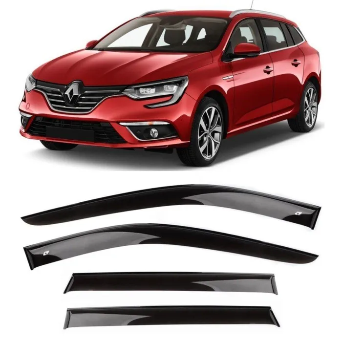 Широкие дефлекторы боковых стекол Cobra Tuning на Renault Megane 4 IV Grandtour 2016 - н.в. - Ветровики #1