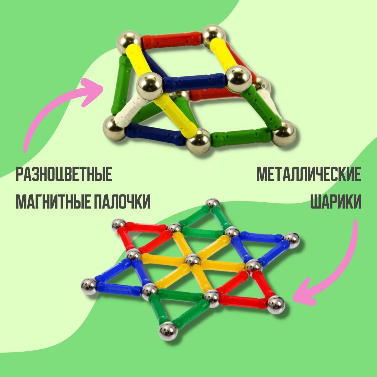 Детский магнитный конструктор шарики и палочки для мальчиков и для девочек,  72 детали / Развивающие игрушки от 3 лет - купить с доставкой по выгодным  ценам в интернет-магазине OZON (715504152)