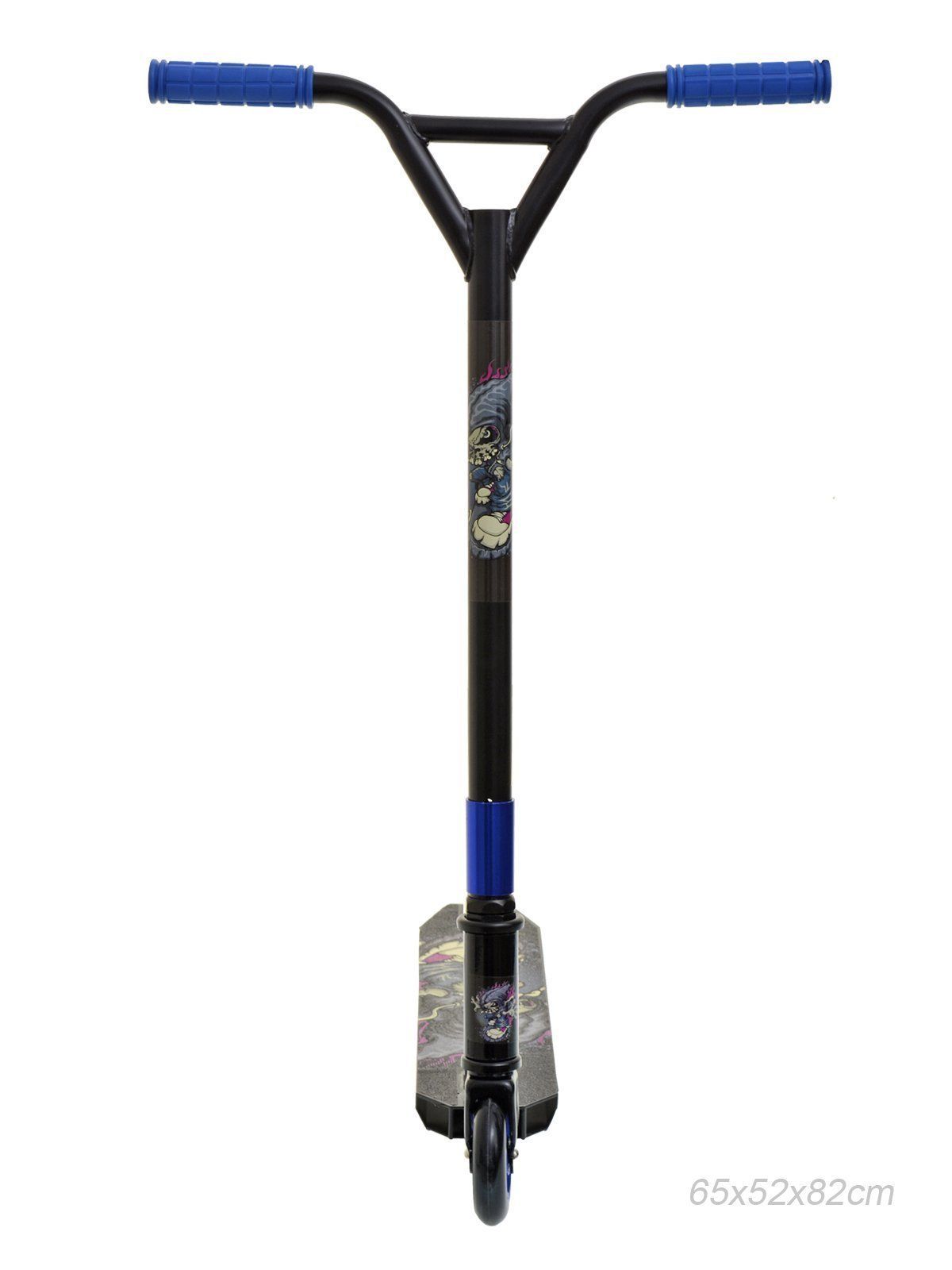 Самокат трюковый COMIRON PU-AL100, GT301AY, Bat-wing, черный, синий Самокат трюковый COMIRON PU-AL100, GT301AY, Bat-wing, черный, синий