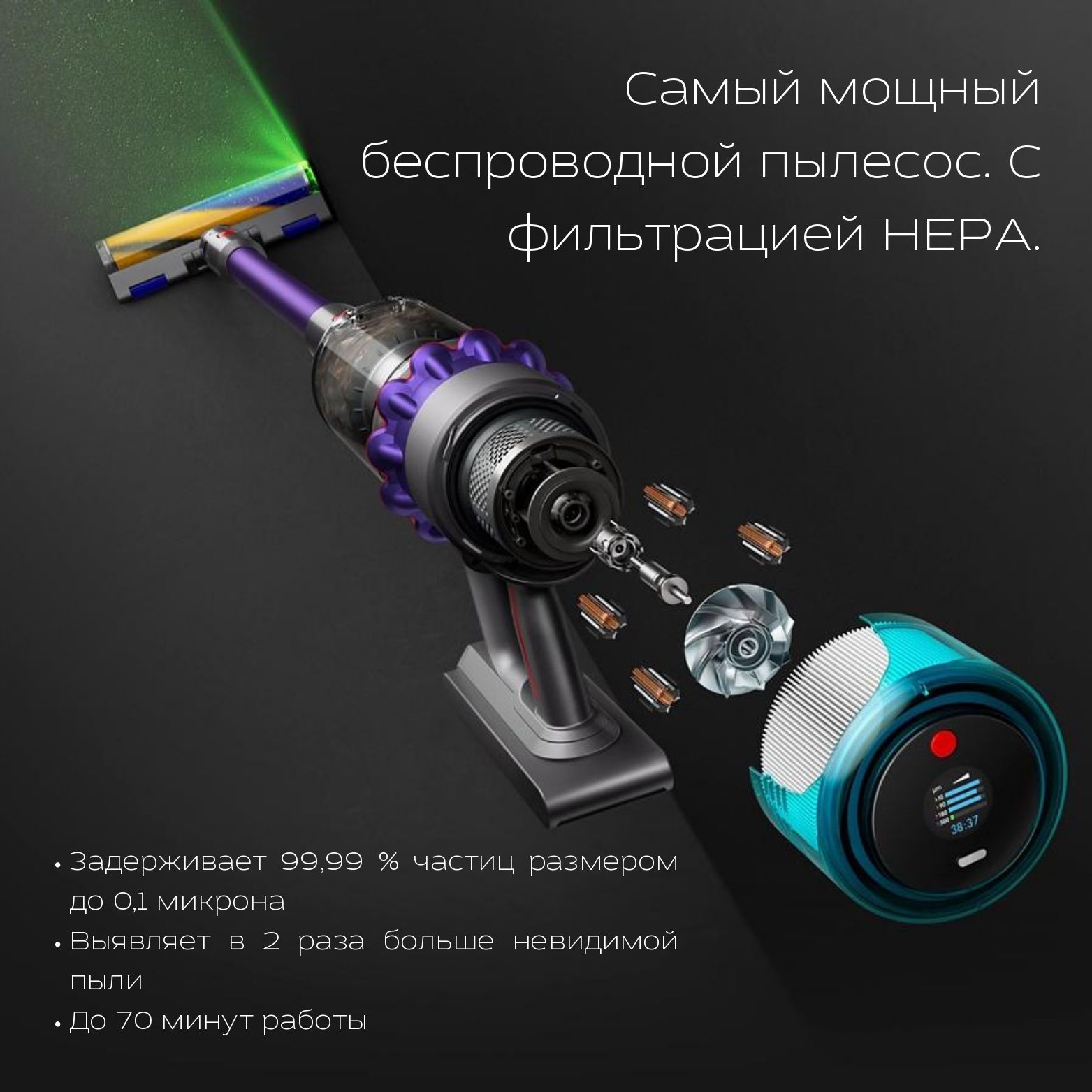 Вертикальный беспроводной пылесос Dyson Gen5detect Absolute EU  (Purple/Nickel) SV23 - купить с доставкой по выгодным ценам в  интернет-магазине OZON (1233045699)