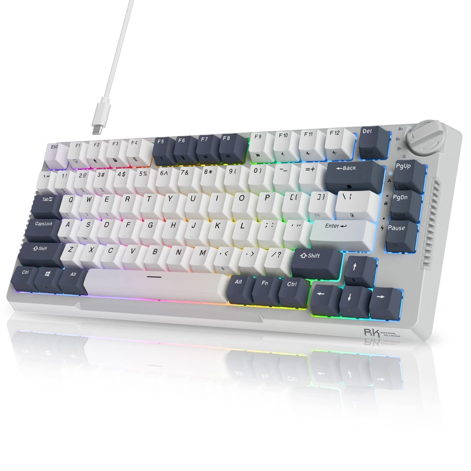 RK Royal Kludge Игровая клавиатура проводная RK H81, (RK Cyan