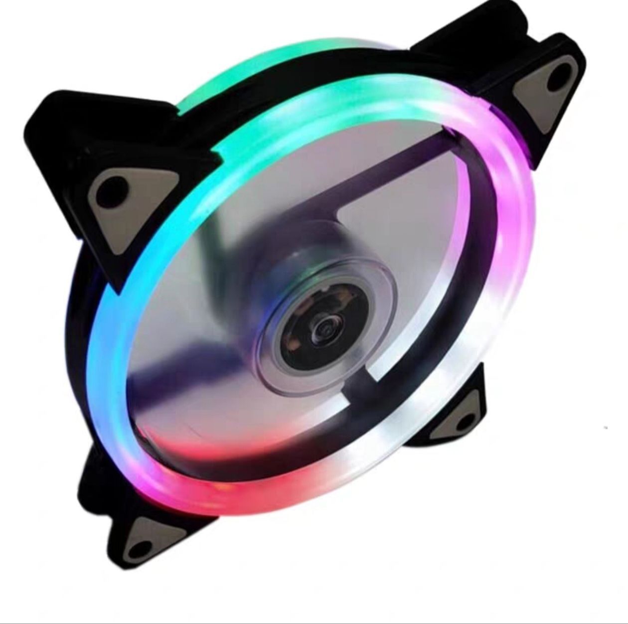 Вентилятор для компьютера 120 мм красочный с подсветкой RGB прозрачный ...