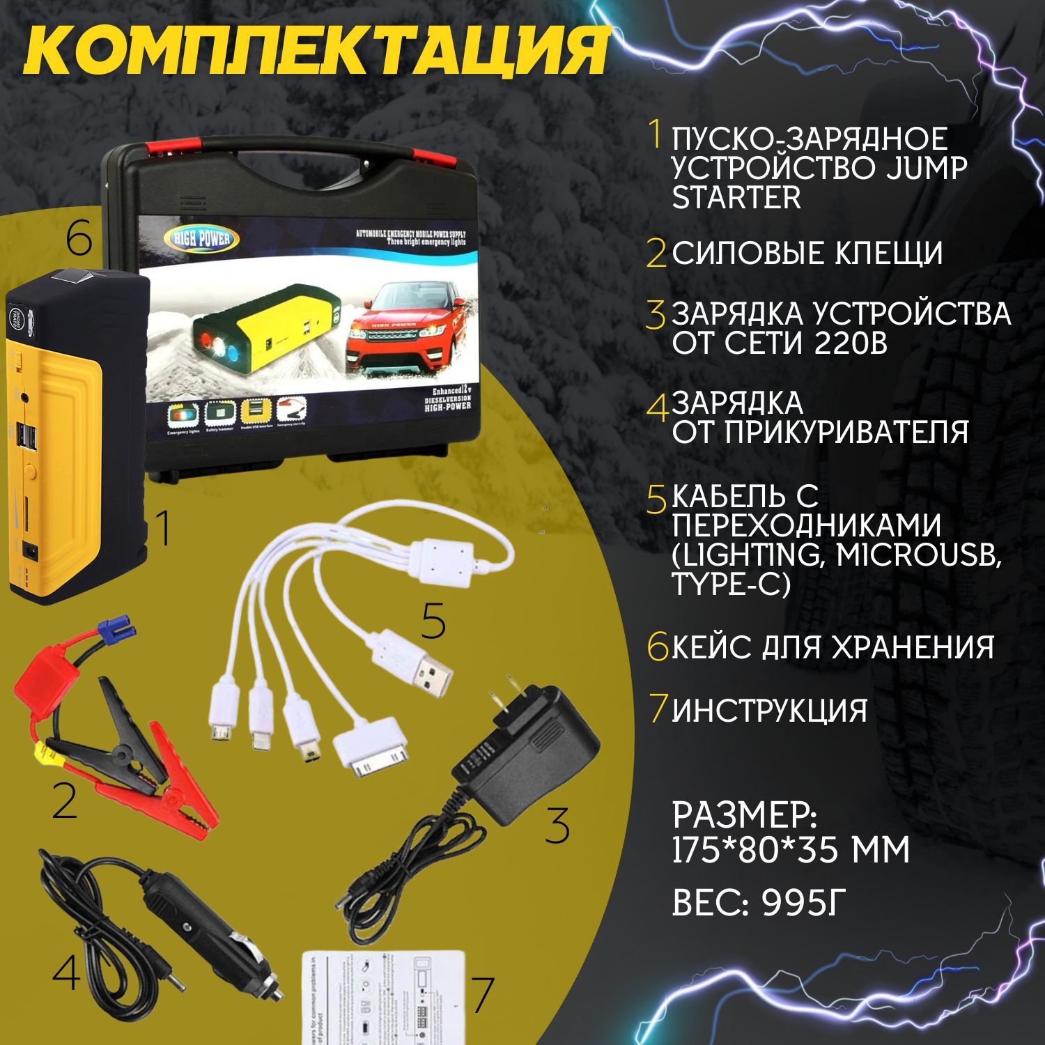 Зарядное устройство для автомобиля jump starter. Зарядное устройство для автомобиля jump starter